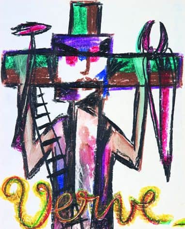 Sidney Nolan, drawing for proposed cover of “Verve”, 1956. Sidney Nolan, drawing for proposed cover of “Verve”, 1956.