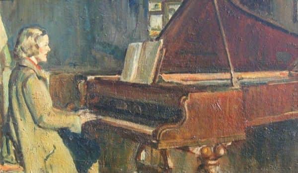 'Cecily at the Keyboard', by Frank Crozier, c. 1940 'Cecily at the Keyboard', by Frank Crozier, c. 1940
