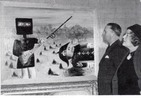 City of South Melbourne Arts Festival, May-June 1946. The first exhibition of a Kelly painting. The woman is Esther Paterson, the aunt of Nolan's first wife Elizabeth.