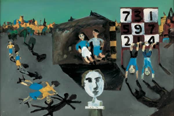 "Brighton State School" or "Perspective Love Song", 1944, Sidney Nolan, AGSA collection.