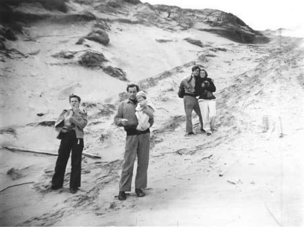 Albert Tucker, photo of Joy Hester, Sidney Nolan holding Sweeney, John & Sunday Reed, Point Lonsdale, Victoria, 1945 or 1946